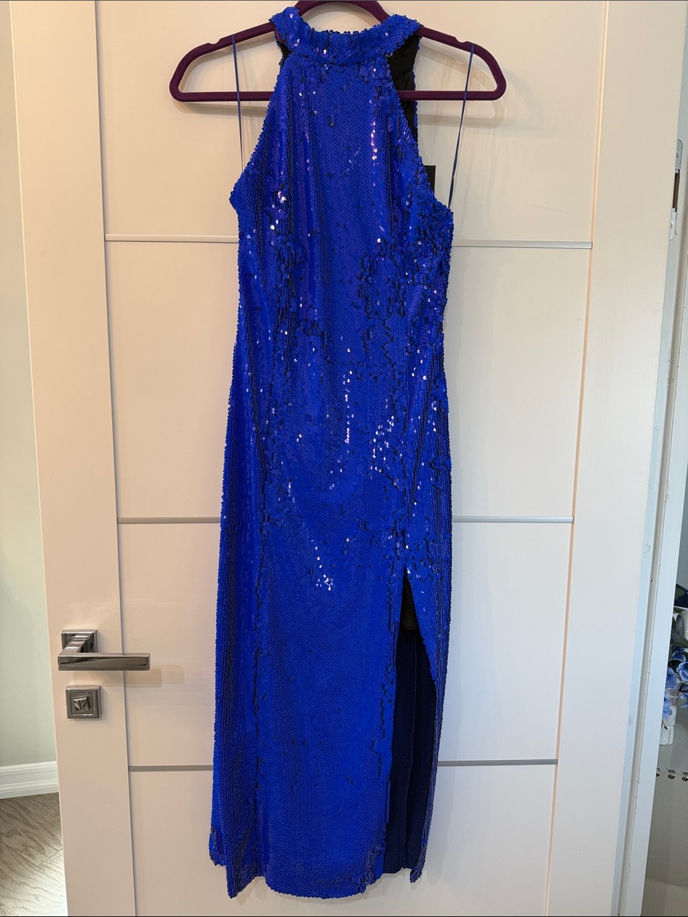 Zara Royal Blue Sequin Halter Dress